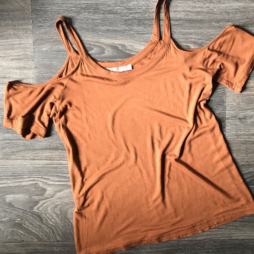 Rust Off-the-shoulder Swing Top